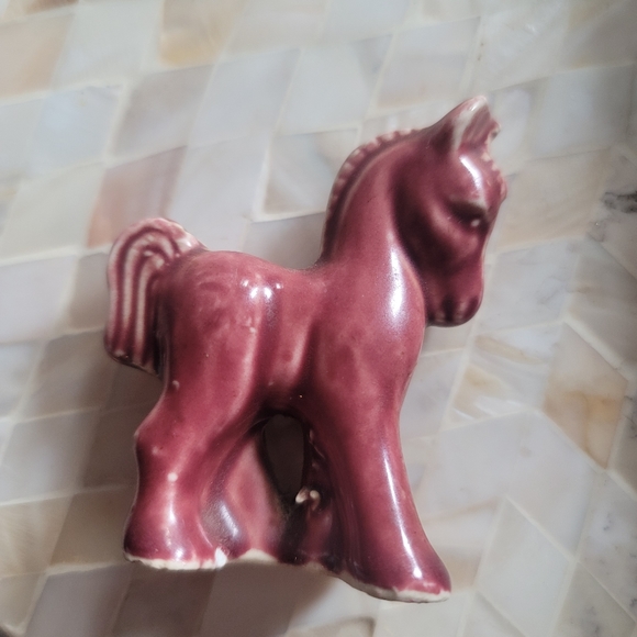 Morton Pottery Red Miniature 3" Horse Figurine Vintage 40s 50s - Picture 5 of 8